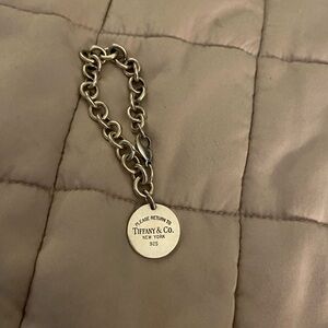 Tiffany & Co. Silver Chain Bracelet with Round Charm